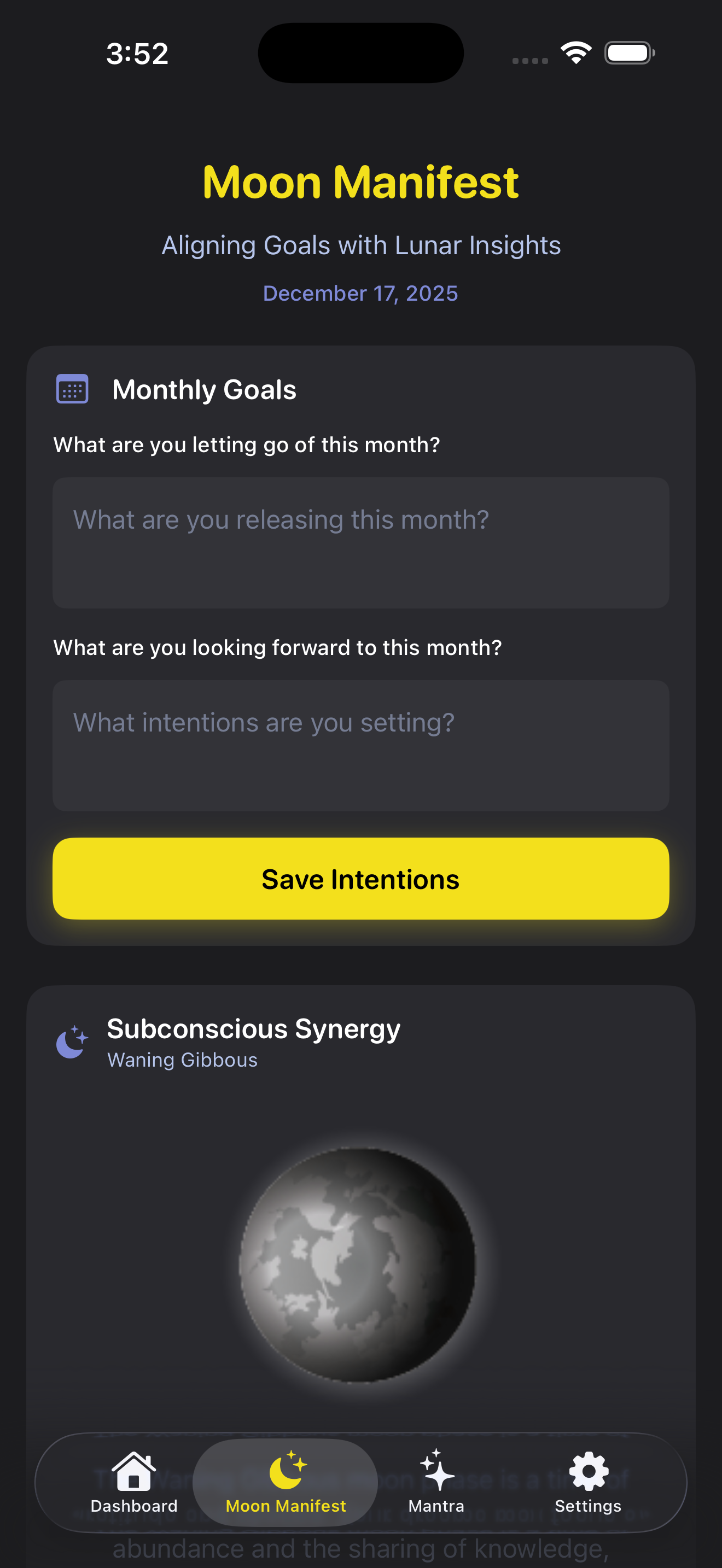 Lunar Oracle screen