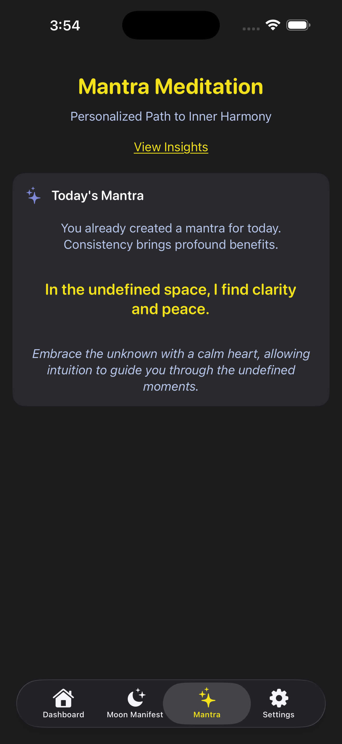 Lunar Oracle screen